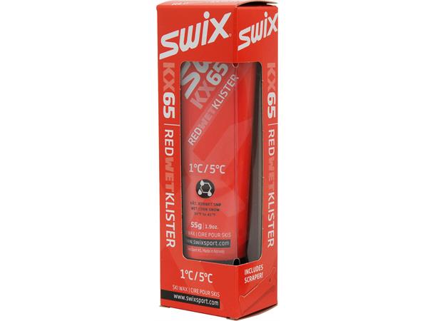 Swix KX65 Red Klister, 1C to 5C Klister for grovkornet våt snø. 